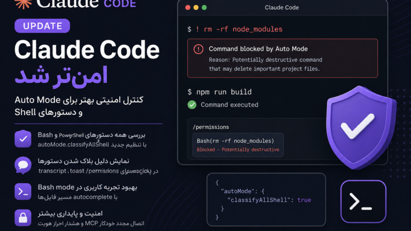 Claude Code امن‌تر شد؛ کنترل بهتر روی Auto Mode و دستورهای Shell